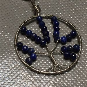 STAINLESS STEEL WIRE TREE OF LIFE LAPUS LAZULI
